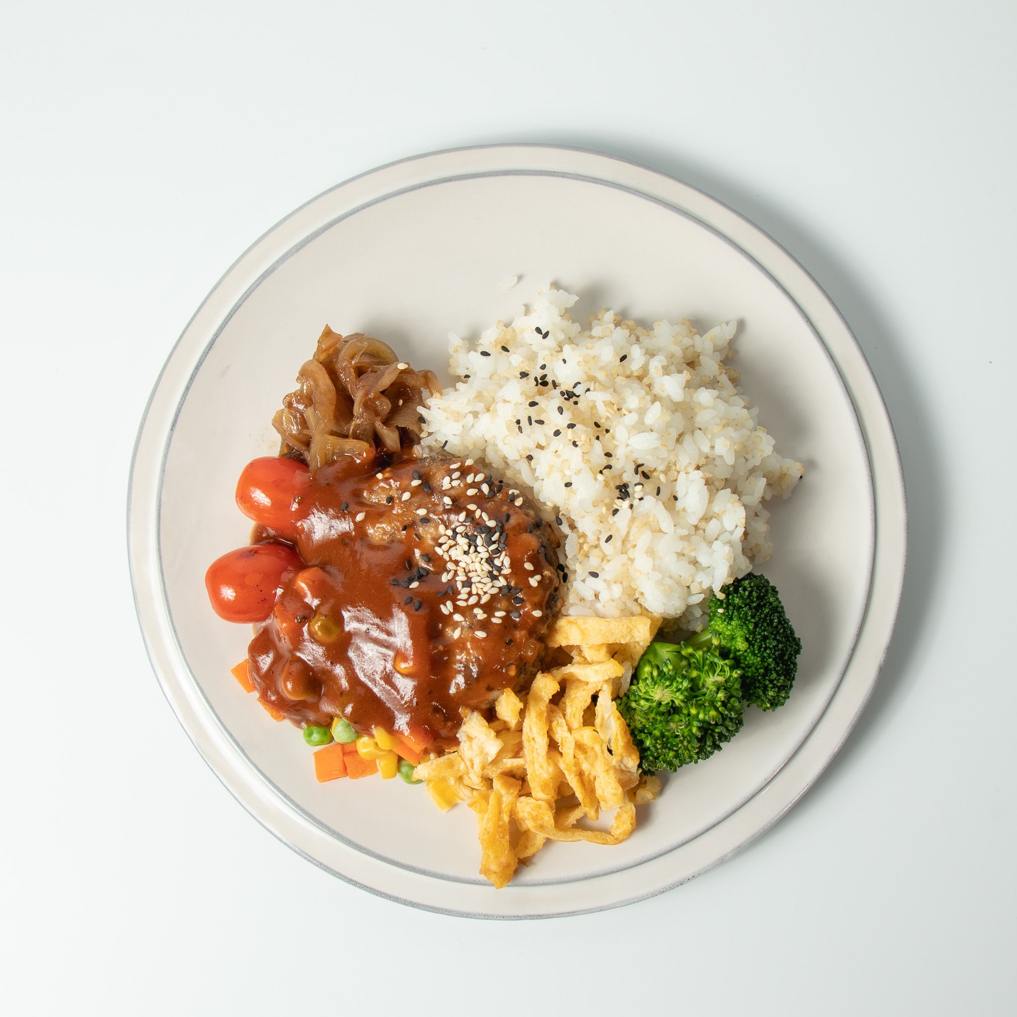 Japanese Hamberg steak with quinoa