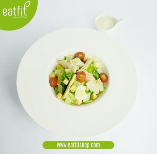 Grilled chicken caesar salad with caesar dressing